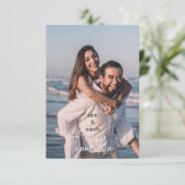 カップル フォト ウェディング アイス ブルー ブランク サンクス サンキューカード (スタンド正面)