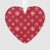 カップル·フォト·フロント|スノーフレークバック赤いハート オーナメント (裏面)