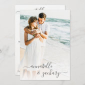 *～* カップル フォト RSVP + QR  AR6 ウェディング 招待状 (正面/裏面)