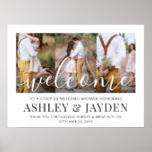 カップル ブライダルシャワー ウェルカム スクリプト 3 写真 ポスター (正面)