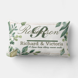 カップル ヘザー フラワーズ コロラ グリーン リーフ ランバークッション