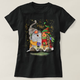 カップル・リトル・格言がハッピー・クリスマス・ソングを歌う Tシャツ
