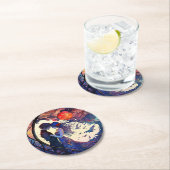 カップル 偽ステンドグラス 円形 紙コースター (インサイチュ)