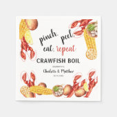 カップル 婚約  crawfish ボイル ペーパー スタンダードカクテルナプキン (正面)