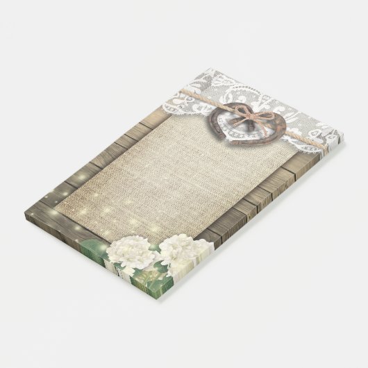 カップル 馬蹄 ハート ラック ハイドレンジア 木製 ウェディング ポストイット (アングル)