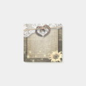 カップル 馬蹄 ハート ラック ヒマワリ 木 結婚式 ポストイット (正面)