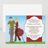 カップル BBQ ウェディングシャワー 招待状 (正面/裏面)