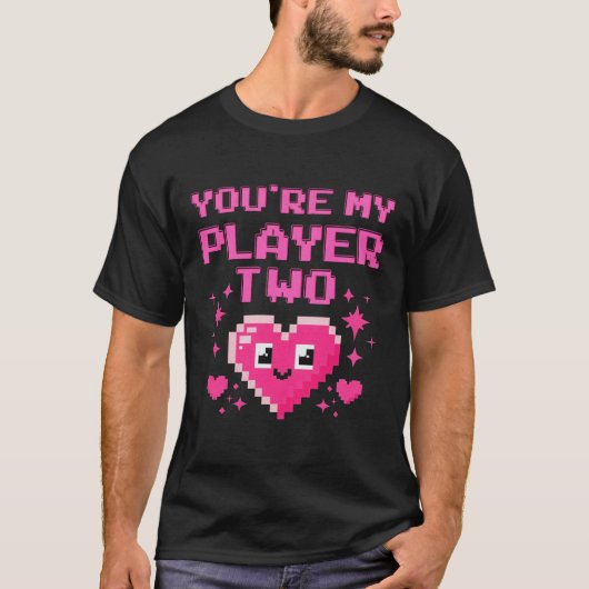 カップル&BFFのための可愛いゲーマーLOVE Tシャツ (正面)