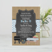 カップルBOYベビーQ，グリル上のハンバーガー 招待状 (スタンド正面)