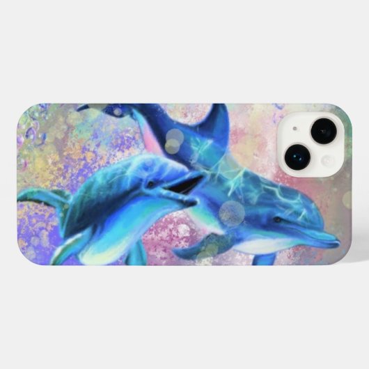 カップルDolphin iPhoneケース iPhone 14 Plusケース (裏面横)