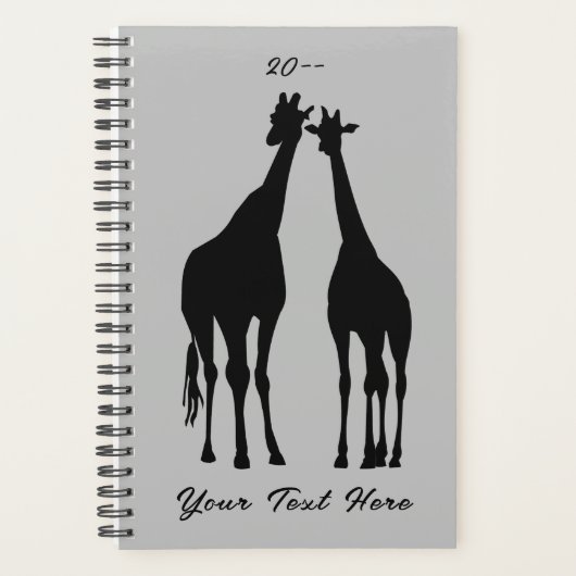 カップルGiraffeプランナーとカスタム文字 – 年 プランナー手帳 (正面)