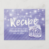 カップルMason Jarストリングライトブライダルシャワーレシピ インビテーションポストカード (正面)