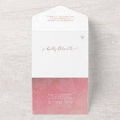 カップルMason Jar文字列ライトピンクのフローラ結婚 オールインワン招待状 (外側)