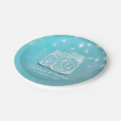 カップルMason Jar文字列ライトブルーフローラ結婚 ペーパープレート (アングル)