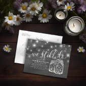 カップルMason Jars我々はまだ結婚延期する 案内ポストカード