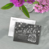 カップルMason Jars我々はまだ結婚延期する 案内ポストカード