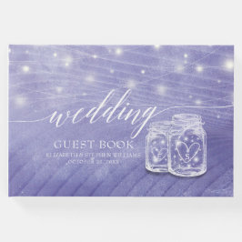 カップルMason Jars String Lightsの結婚ゲストブック ゲストブック