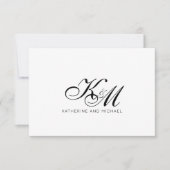 カップルMonogramスクリプトイニシャル名 ノートカード (正面)