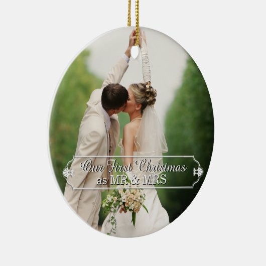 カップルMr&Mrs.初めてのクリスマスホリデイオーナメント セラミックオーナメント (右)