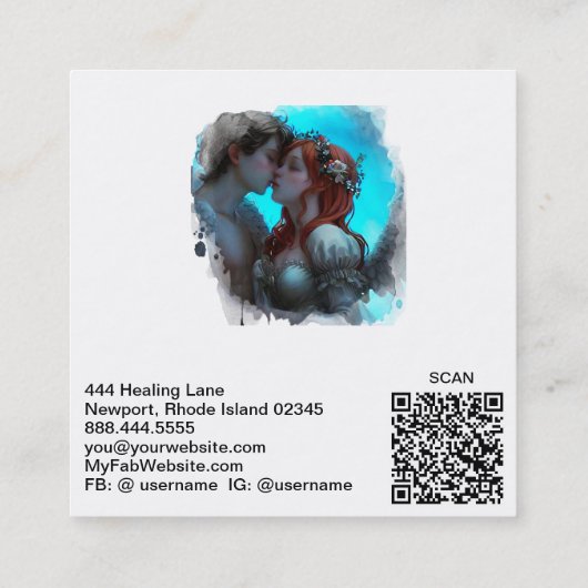 *~*カップルQR天使の結婚相談AP55 スクエア名刺 (裏面)