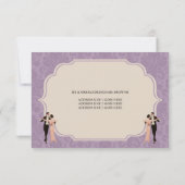 カップルR.S.V.P.カードを踊る20年代のヴィンテージ 出欠カード (裏面)