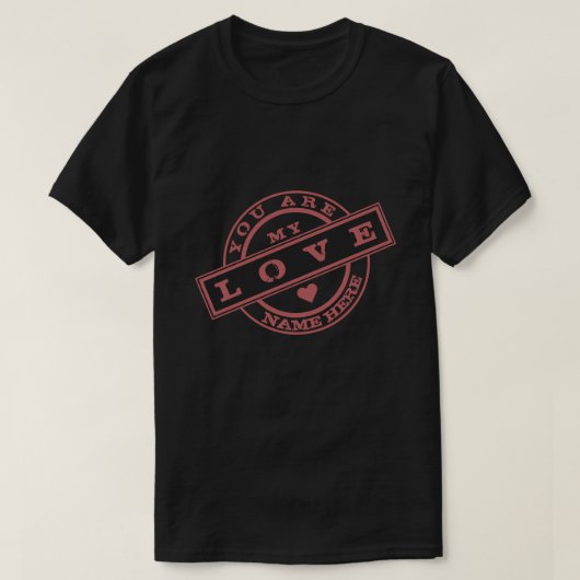カップルTシャツと文字スタンプ – カスタマイズ可能 Tシャツ (デザイン正面)
