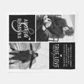 カップルTrue Love 2写真と引用文 フリースブランケット (正面(横))