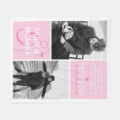 カップルTrue Love 2写真と引用文 フリースブランケット (正面(横))