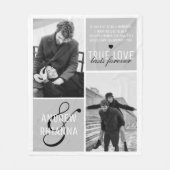 カップルTrue Love 2写真と引用文 フリースブランケット (正面)