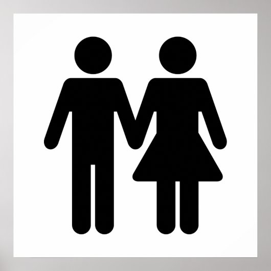 カップルWCスタイル – 黒 ポスター (正面)