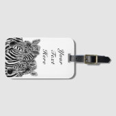 カップルzebras荷物タグと名前をカスタムする文字 ラゲッジタグ (正面横)