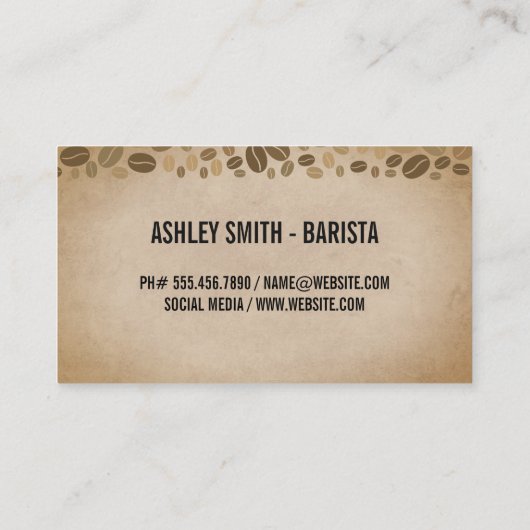 カップロゴのコーヒースプラッシュ 名刺 (裏面)