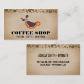 カップロゴのコーヒースプラッシュ 名刺 (正面/裏面)