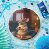 カップ付きウィンターマウス ペーパープレート (パーティー)