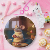 カップ付きウィンターマウス ペーパープレート (パーティー)