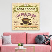 カップ付きコーヒーショップ自分で作るパーソナライズされた キャンバスプリント (インサイチュ (リビング))