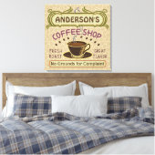 カップ付きコーヒーショップ自分で作るパーソナライズされた キャンバスプリント (インサイチュ (寝室))