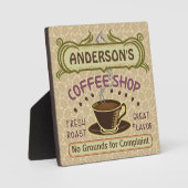 カップ付きコーヒーショップ自分で作るパーソナライズされた フォトプラーク (正面)