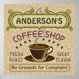 カップ付きコーヒーショップ自分で作るパーソナライズされた ポスター
