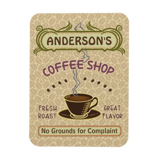 カップ付きコーヒーショップ自分で作るパーソナライズされた マグネット (縦)