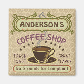 カップ付きコーヒーショップ自分で作るパーソナライズされた マグネット (正面)