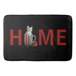 カップ写真文字の可愛い可愛い子モダン猫 バスマット