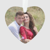 カップ婚約したル初めてのクリスマスウッ素朴ド オーナメント (裏面)