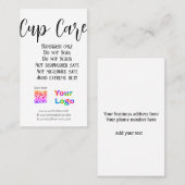 カップ気にの指示の追加ビジネス名のロゴの詳細 名刺 (正面/裏面)