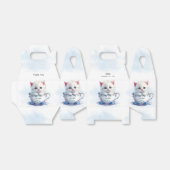 カップ青い花好きボックスの子猫 フェイバーボックス (折り畳みなし)