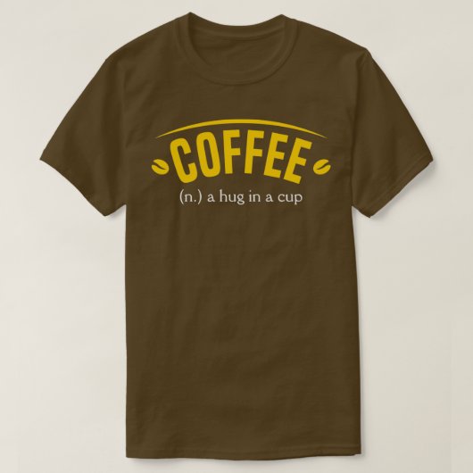 カップ1にハグをコーヒー入れ Tシャツ (デザイン正面)