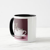 カップ・アンド・ソーサーの子ネコ マグカップ (正面左)