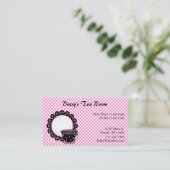 カップ・アンド・ソーサーの茶およびコーヒー名刺 名刺 (スタンド正面)