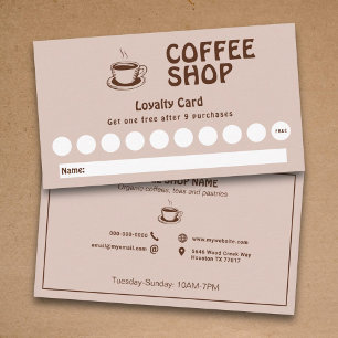 カップ&コーヒーショップロイヤリティカード 名刺