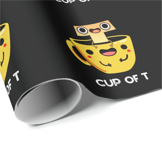 カップTアルファベおもしろいットティープンダークBG ラッピングペーパー (ロールコーナー)